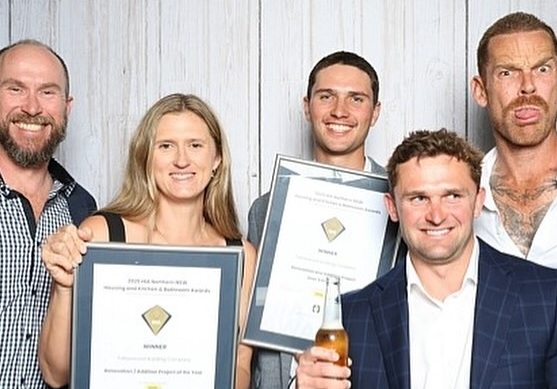 The Tallowwood crew holding their HIA award certificates at the 2025 awards night